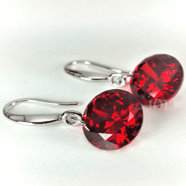 Feshionn IOBI Earrings Garnet / 10mm Naked IOBI Crystals Drill Earrings - The Exotic Collection by Feshionn IOBI