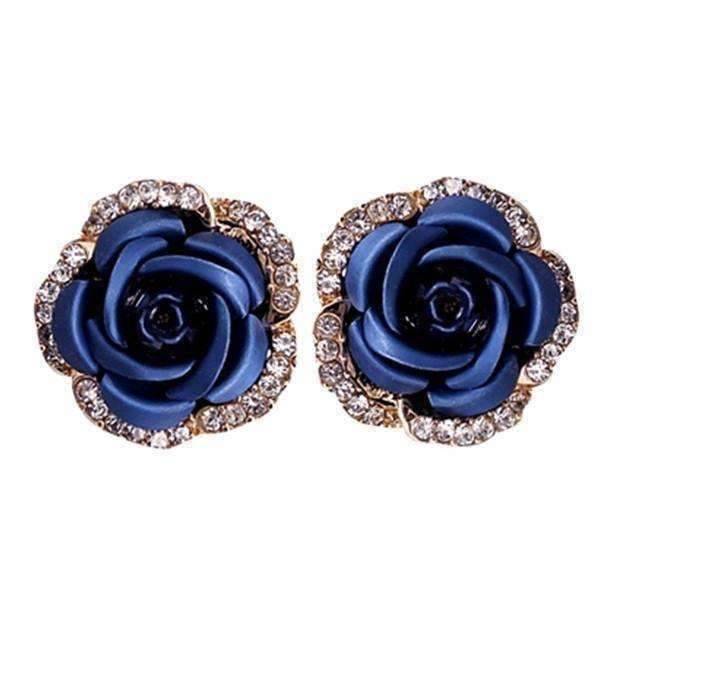 Feshionn IOBI Earrings Golden Reflections Metallic Rose Lever Back Stud Earrings - in Four Colors