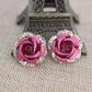 Feshionn IOBI Earrings Golden Reflections Metallic Rose Lever Back Stud Earrings - in Four Colors