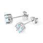Feshionn IOBI Earrings Ice Blue Genuine Topaz Round 1.2 CTW IOBI Precious Gems Stud Earrings