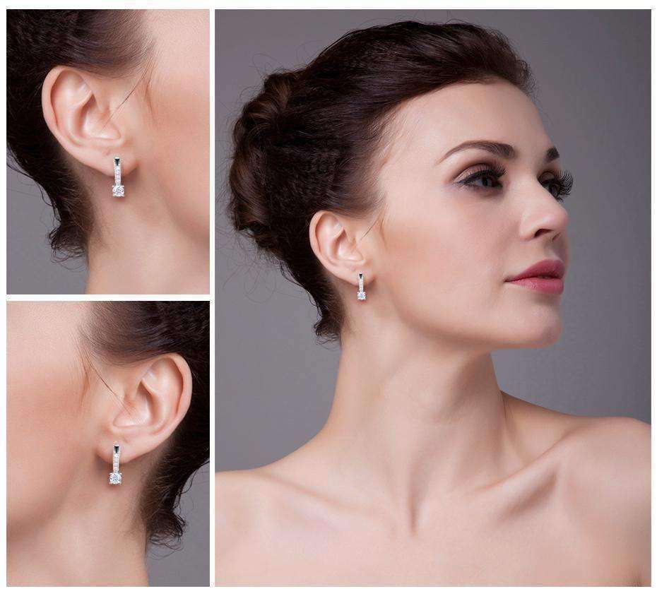 Feshionn IOBI Earrings Irresistible 1CTW Cubic Zirconia Sterling Silver Drop Earrings