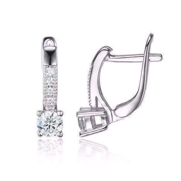 Feshionn IOBI Earrings Irresistible 1CTW Cubic Zirconia Sterling Silver Drop Earrings