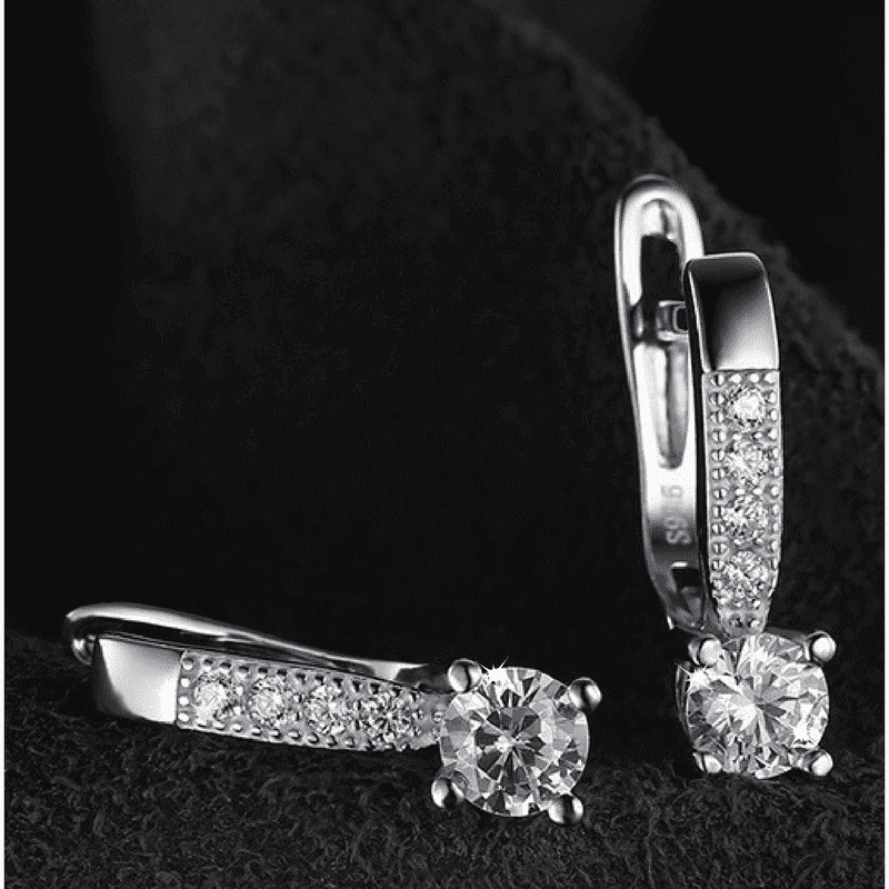 Feshionn IOBI Earrings Irresistible 1CTW Cubic Zirconia Sterling Silver Drop Earrings