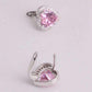Feshionn IOBI Earrings Magnificent Halo Heart Leverback Earrings in Clear, Pink or Blue Sapphire