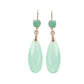 Feshionn IOBI Earrings Mint Green Fascinating Long Teardrop Bead and CZ Dangle Earrings ~ Six Colors to Choose!