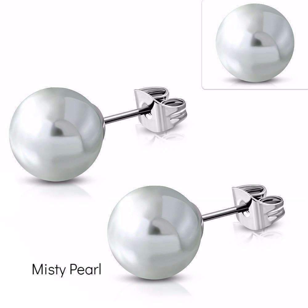 Feshionn IOBI Earrings Misty Pearl Colorful Medley Pearl Bead Earrings on Stainless Steel ~ 11 Colors to Choose!