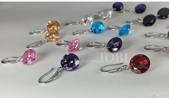 Feshionn IOBI Earrings ON SALE - Exotic Emerald Naked IOBI Crystals Drill Earrings - 10mm
