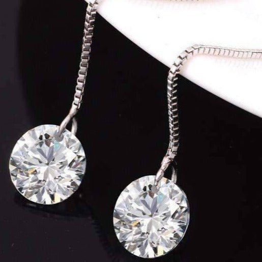 Feshionn IOBI Earrings ON SALE - Naked IOBI Crystals Thread Drill Earrings