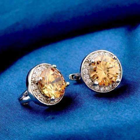 Feshionn IOBI Earrings ON SALE - Round Cut Halo Earrings in Five Elegant Colors