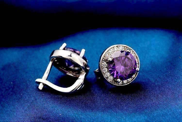 Feshionn IOBI Earrings ON SALE - Round Cut Halo Earrings in Five Elegant Colors