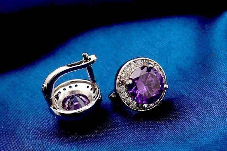 Feshionn IOBI Earrings ON SALE - Round Cut Halo Earrings in Five Elegant Colors