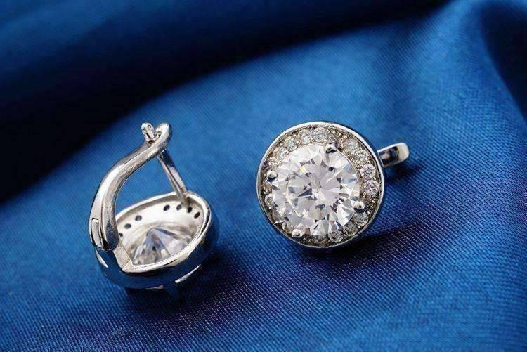 Feshionn IOBI Earrings ON SALE - Round Cut Halo Earrings in Five Elegant Colors