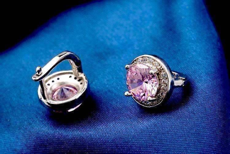 Feshionn IOBI Earrings ON SALE - Round Cut Halo Earrings in Five Elegant Colors