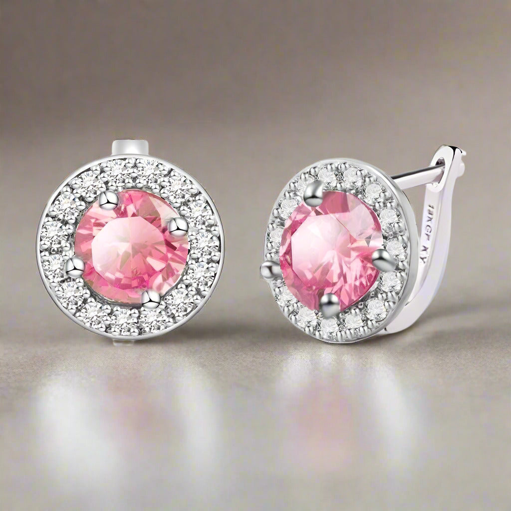 Feshionn IOBI Earrings ON SALE - Round Cut Halo Earrings in Five Elegant Colors