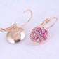 Feshionn IOBI Earrings Party Confetti Austrian Crystal Rose Gold Plated Leverback Earrings