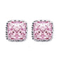 Feshionn IOBI Earrings Pink Sapphire on Platinum Plated Royal Princess 7mm Cut Simulated White Or Pink Sapphire Stud Earrings