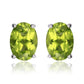 Feshionn IOBI Earrings Precious Peridot Oval Cut Genuine 1.6CT IOBI Precious Gems Stud Earrings