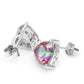 Feshionn IOBI Earrings Rainbow Fire Genuine Mystic Topaz Trillion Cut 4.5CT IOBI Precious Gems Stud Earrings