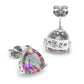 Feshionn IOBI Earrings Rainbow Fire Genuine Mystic Topaz Trillion Cut 4.5CT IOBI Precious Gems Stud Earrings