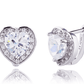Feshionn IOBI Earrings Sapphire White Magnificent Halo Heart Leverback Earrings in Clear, Pink or Blue Sapphire