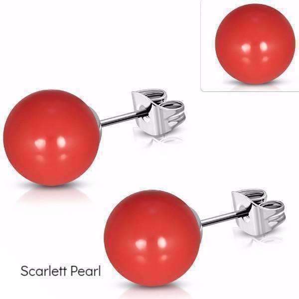 Feshionn IOBI Earrings Scarlett Pearl Colorful Medley Pearl Bead Earrings on Stainless Steel ~ 11 Colors to Choose!