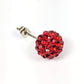 Feshionn IOBI Earrings Shamballa Fire Red Crystals Stainless Steel Stud Earrings