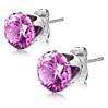Feshionn IOBI Earrings Soft Pink Colorful Zirconia Diamonds Studs - Six Colors to Choose From!