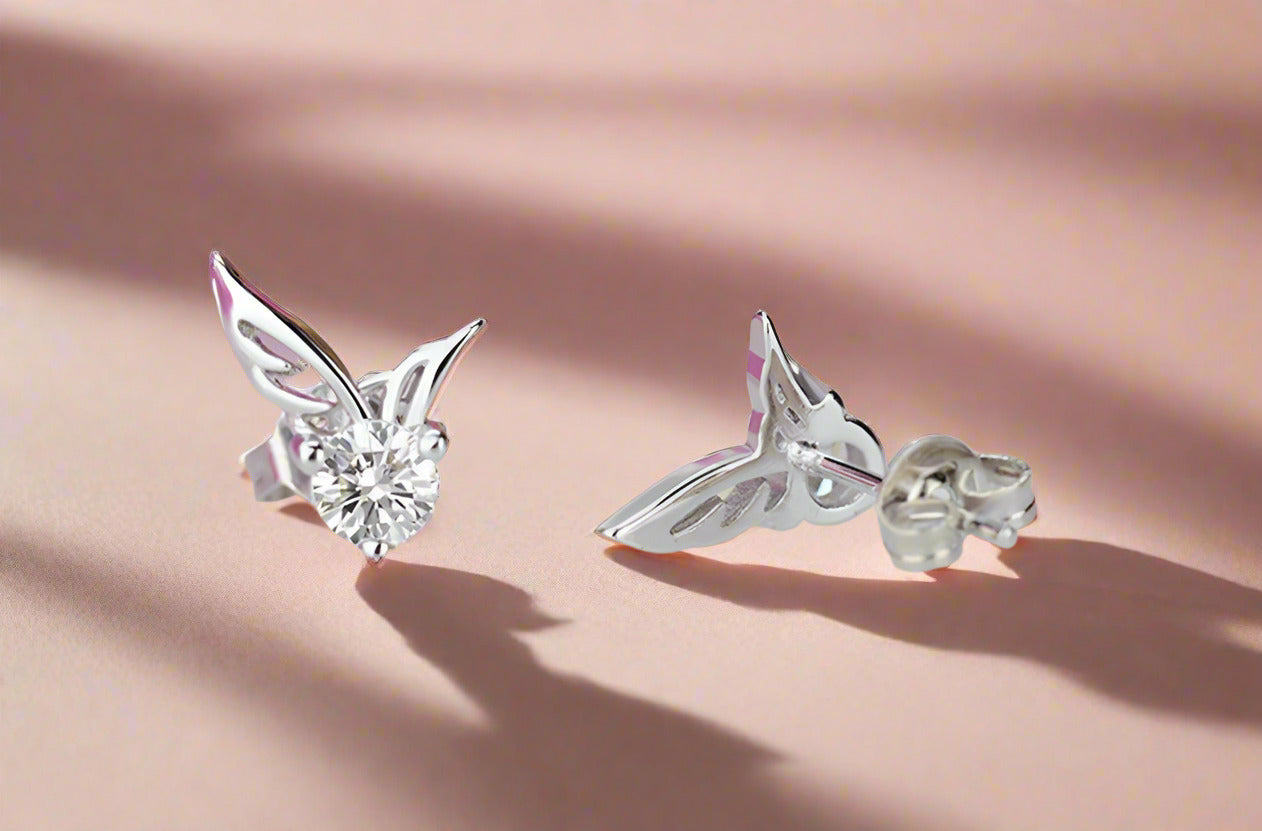 Feshionn IOBI Earrings Tiny Wings Austrian Crystal Stud Earrings