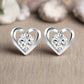 Feshionn IOBI Earrings White Gold Forever in My Heart CZ Stud Earrings ~ White or Rose Gold Plated