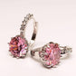 Feshionn IOBI Earrings White Gold plated Blushing Pink Solitaire White Or Yellow Gold Hoop Earrings