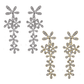 Feshionn IOBI Earrings Yellow Gold Flower Crystal Drop Chandelier Earrings in Yellow or White Gold