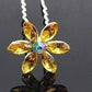 Feshionn IOBI Hair Jewelry Gold / 1 Fun Flowers Crystal and Rhinestone Silver Plated Hair Pins