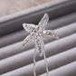 Feshionn IOBI Hair Jewelry Large Crystal Accented Starfish Silver Plated Hair Pins