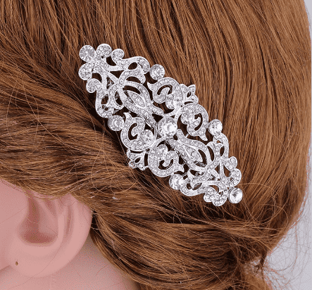 Feshionn IOBI Hair Jewelry Vintage Style Crystal and Filigree Hair Comb