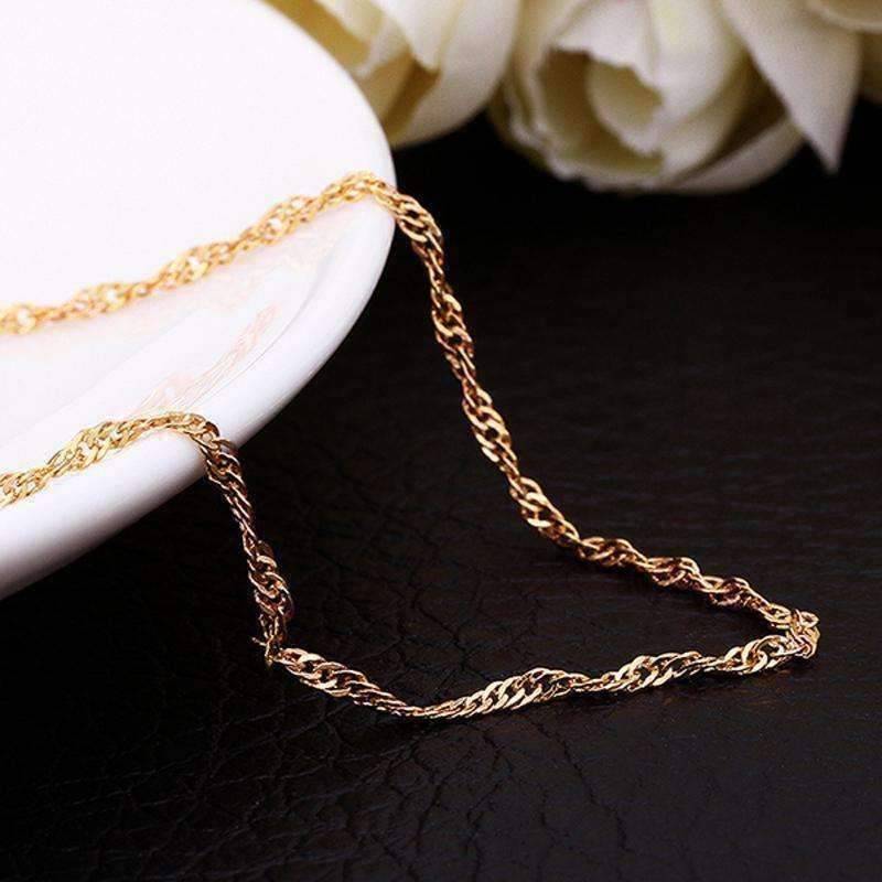 Feshionn IOBI Necklaces 18 inch Fine Singapore Link Chain Necklace in Three Colors