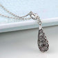Feshionn IOBI Necklaces Arabesque Filigree Puff Teardrop Necklace
