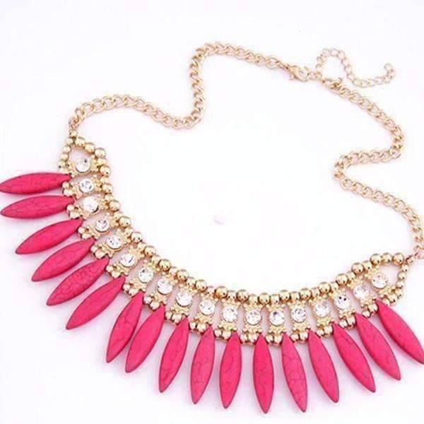 Feshionn IOBI Necklaces Funky Glam Bright Boho Bead and Rhinestone Collar Necklace
