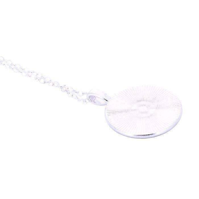 Feshionn IOBI Necklaces Glass Cabochon Medallion Necklace - Aqua Tree