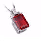 Feshionn IOBI Necklaces Heirloom 9CT Emerald Cut Simulated Pigeon Blood Ruby IOBI Precious Gems Pendant