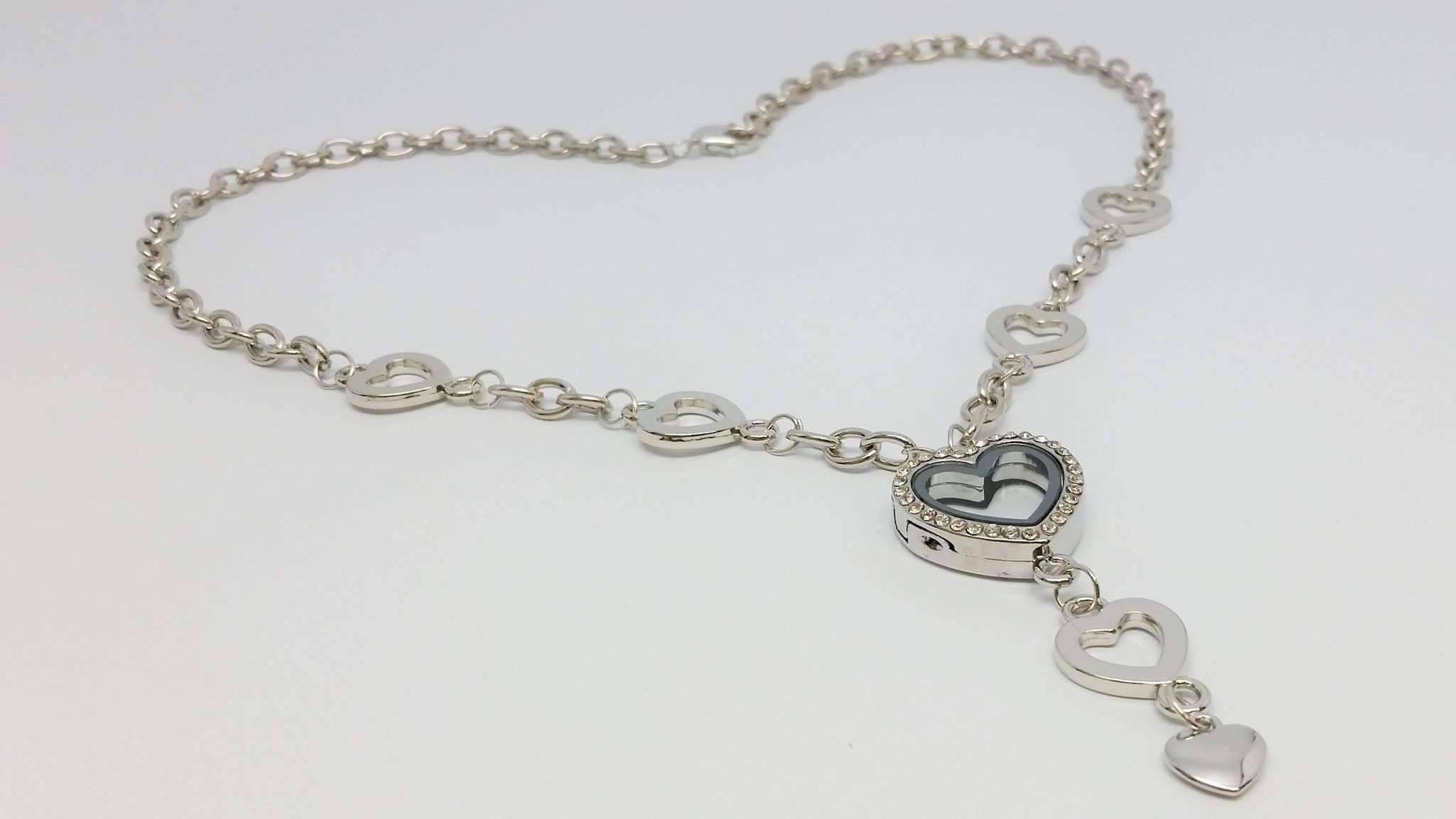 Feshionn IOBI Necklaces My Favorite Things Heart Shaped Charm Locket Necklace in Silver
