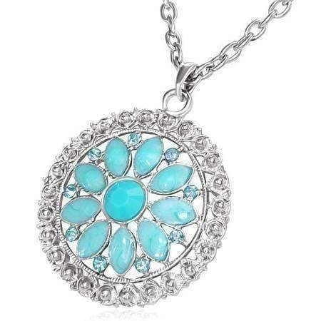 Feshionn IOBI Necklaces ON SALE - Delightful Daisy Vintage Look Enamel & CZ Floral Pendant Necklace ~ Two Fresh Colors to Choose!