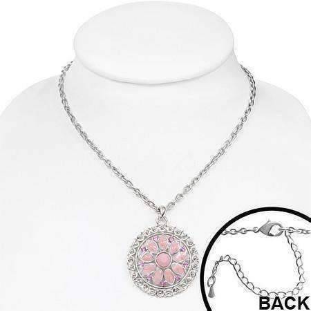 Feshionn IOBI Necklaces ON SALE - Delightful Daisy Vintage Look Enamel & CZ Floral Pendant Necklace ~ Two Fresh Colors to Choose!