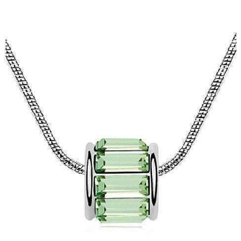 Feshionn IOBI Necklaces Peridot Green Baguette IOBI Crystals Necklace