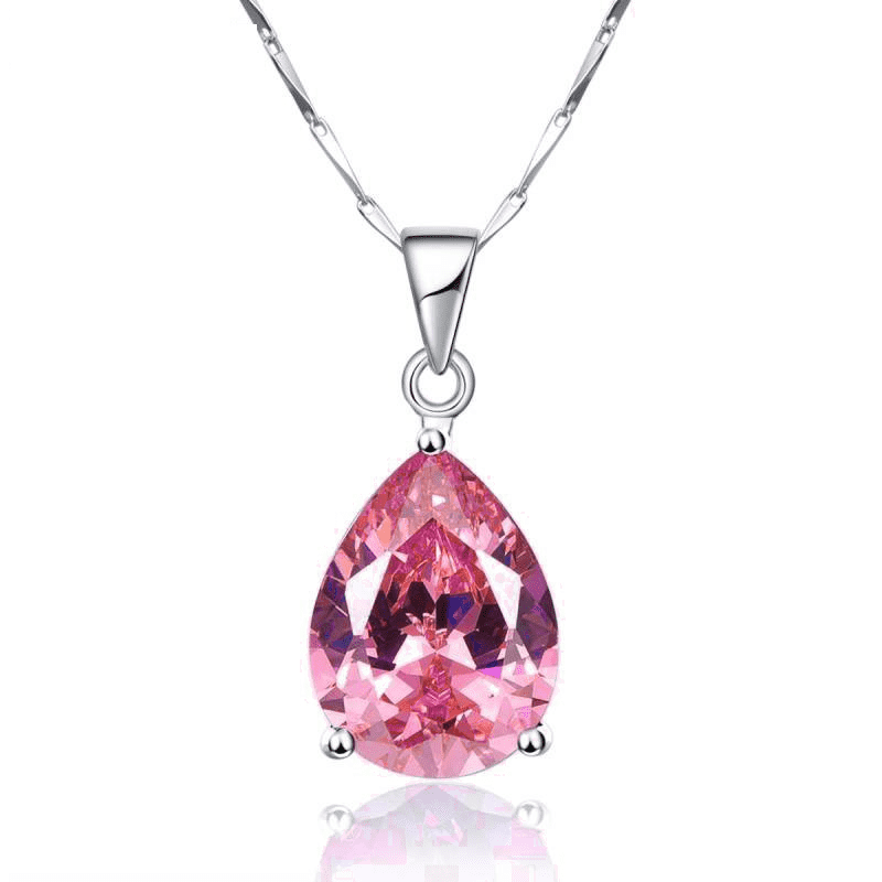 Feshionn IOBI Necklaces Persian Pink Pear 13.9CT Pink Topaz IOBI Precious Gems Pendant