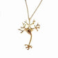 Feshionn IOBI Necklaces "Roots" Tribal Family Tree Pendant Necklace in Rose or Yellow Gold