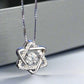 Feshionn IOBI Necklaces Star of David With Swivel Crystal Sterling Silver Pendant Necklace