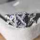 Feshionn IOBI Rings 5.75 Emerald Cut Butterfly Accented Cubic Zirconia Ring