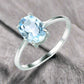 Feshionn IOBI Rings 5 / Ice Blue Oval Ring Ice Blue Genuine Topaz Oval Cut 1.5 CT IOBI Precious Gems Ring