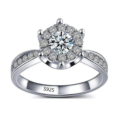Feshionn IOBI Rings 5 / Platinum ON SALE - L'Amour 2.6 CT Cluster Set Simulated Diamond Solitaire Ring