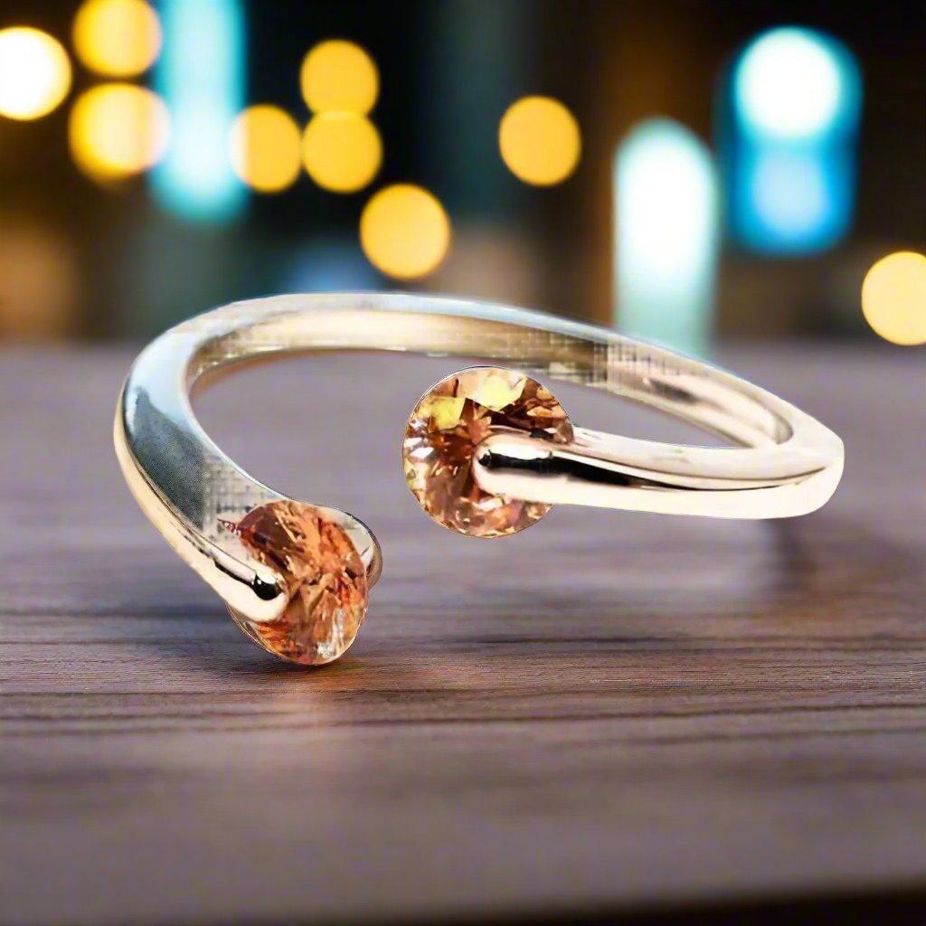 Feshionn IOBI Rings 6 / Citrine ON SALE - Double Glimmer 2 Stone Ring - Choose Your Color